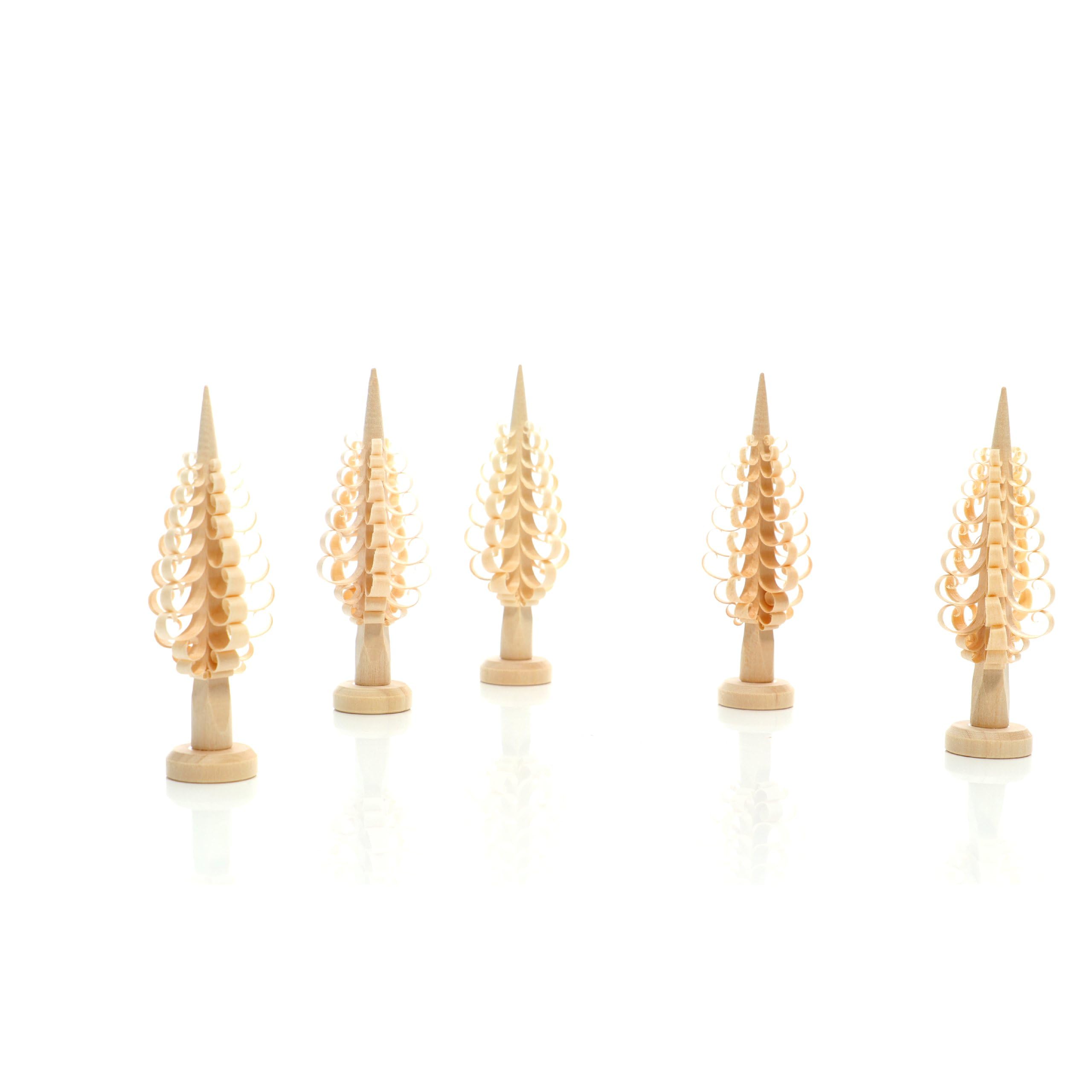 Rudolphs Schatzkiste Weihnachtsdeko Spanbaum 5er Set H=10cm NEU Baum Weihnachten Seiffen Spanbäumchen Holzbaum Linde Erzgebirge