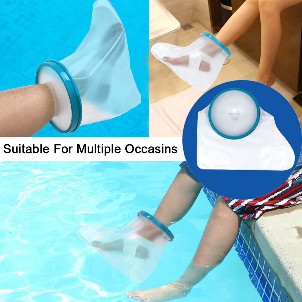 Copripiede antiscivolo impermeabile per bagno doccia, protezione per piedi per adulti, mantiene la gamba della caviglia asciutta e asciutta, lesioni, riutilizzabile