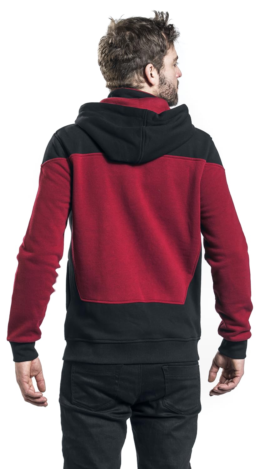Star Trek The Next Generation Uomo Felpa Jogging Rosso/Nero 70% Cotone, 30% Poliestere Regular