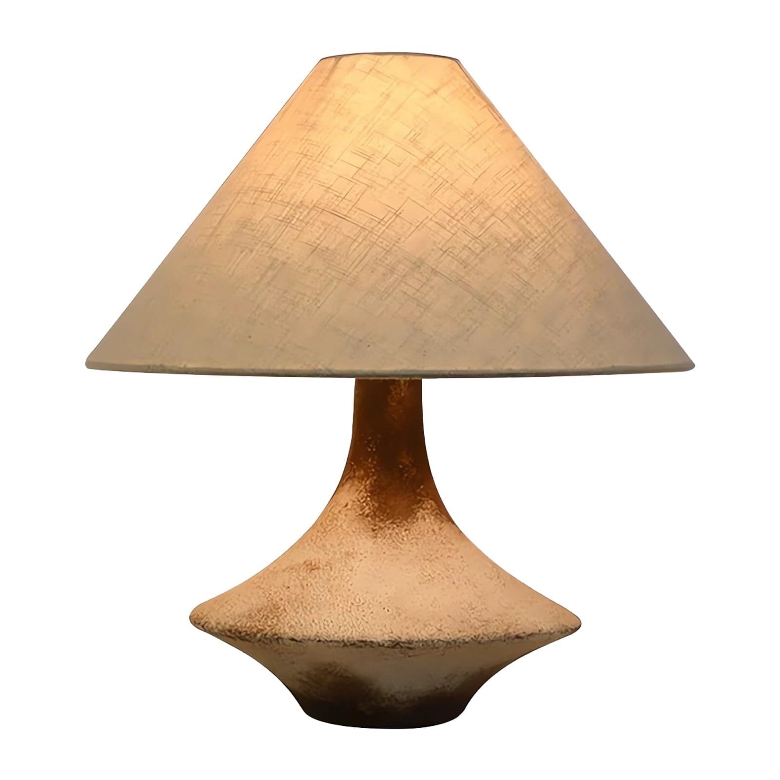 Lampe de table céramique vintage base pot abat-jour lin lampe chevet