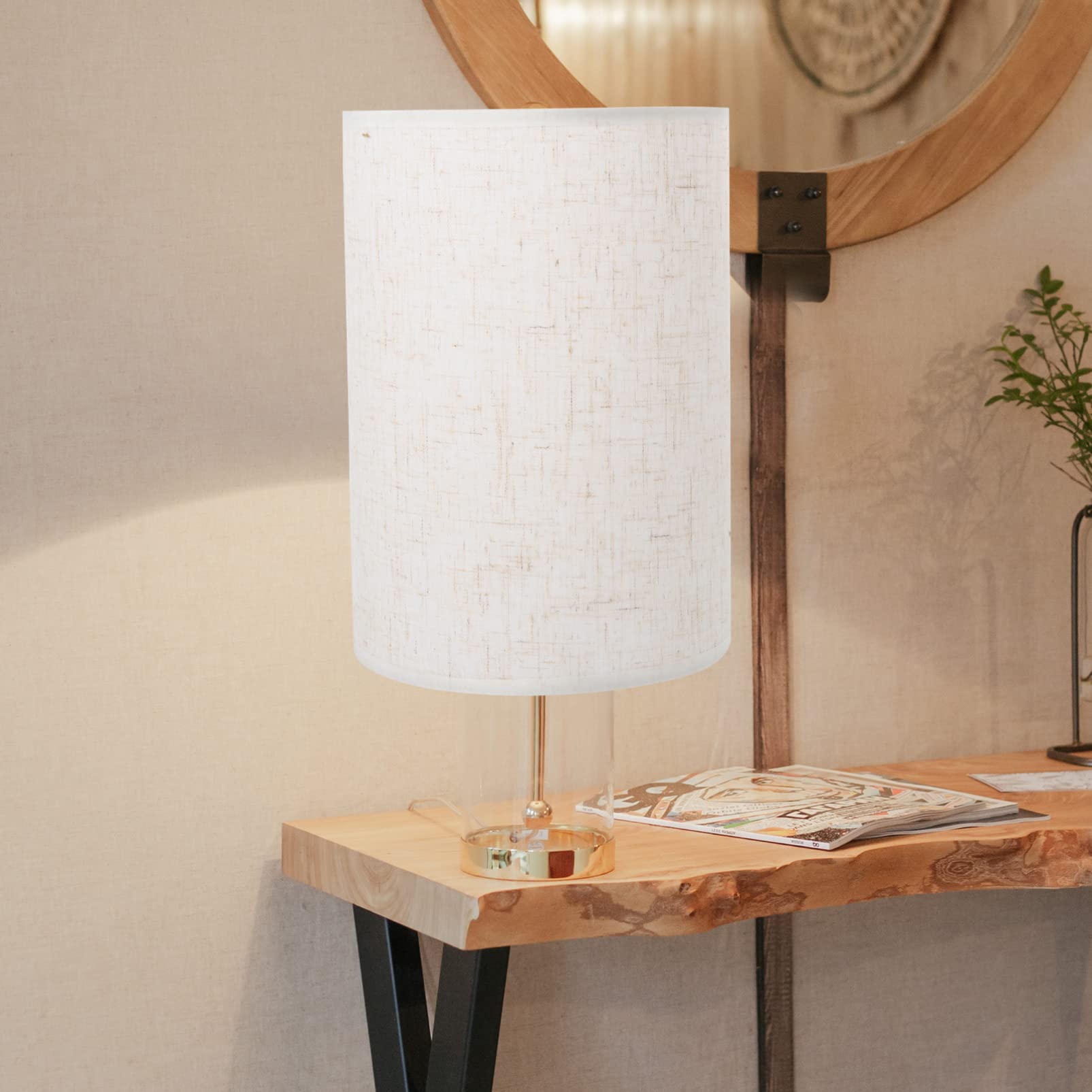 Beavorty Lino Beige Paralume per Lampada da Tavolo e
