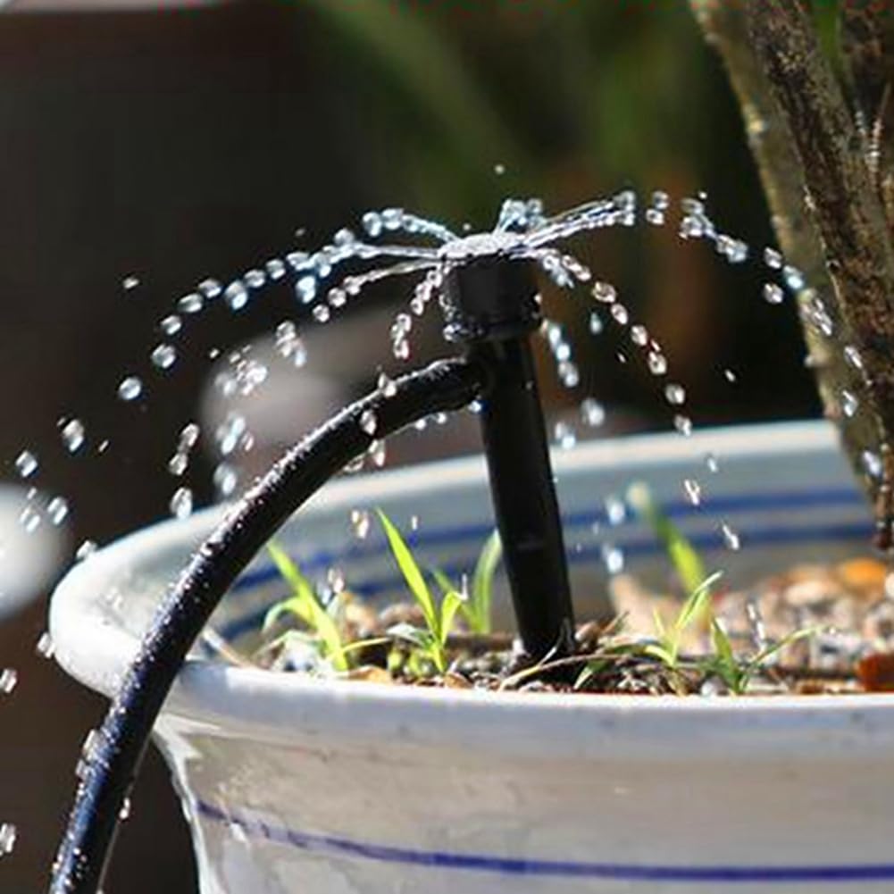 50 Stück Verstellbare 8-Loch-Tropfer mit Spikes, Gartensprinkler, Bewässerung, Pfahlstrahler, Gartengewächshaus-Bewässerungsgerät, Einfach zu Bedienen