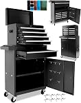 5-Drawer Rolling Tool Storage Cabinet with Detachable Top Tool Box, Metal Tool Chest on Wheels for Garage, Workshop, Heavy Duty Organization