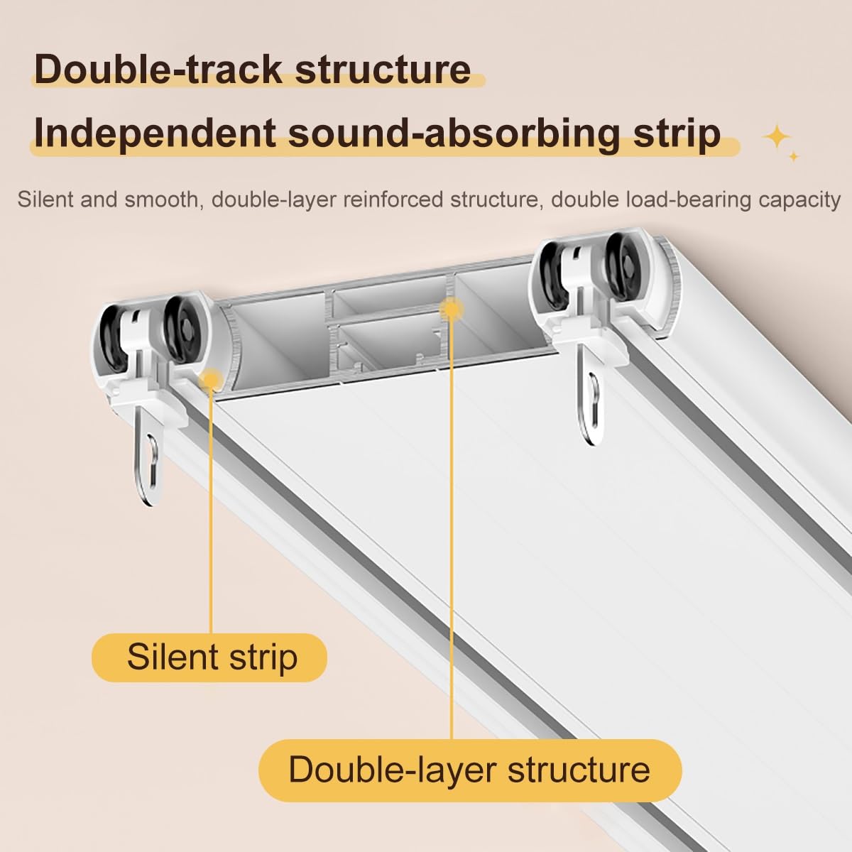 Silent Double ain k Montowany na suficie pokój ze stopu aluminium Divi do sypialni i hotelu łatwa instalacja 1,7 m CrossConnect Design idealny do sufitu podwieszanego