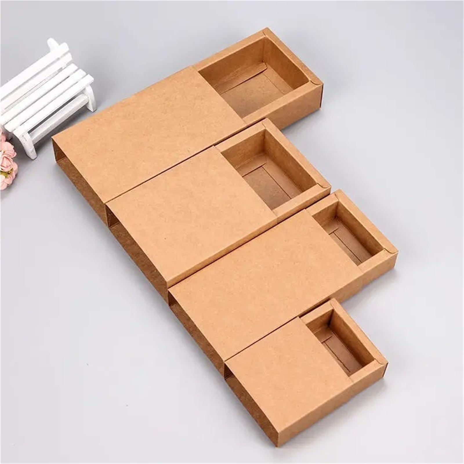 Scatole di Carta Kraft per Rossetti Confezione regalo con cassetto Kraft da 10 pezzi finestra in PVC