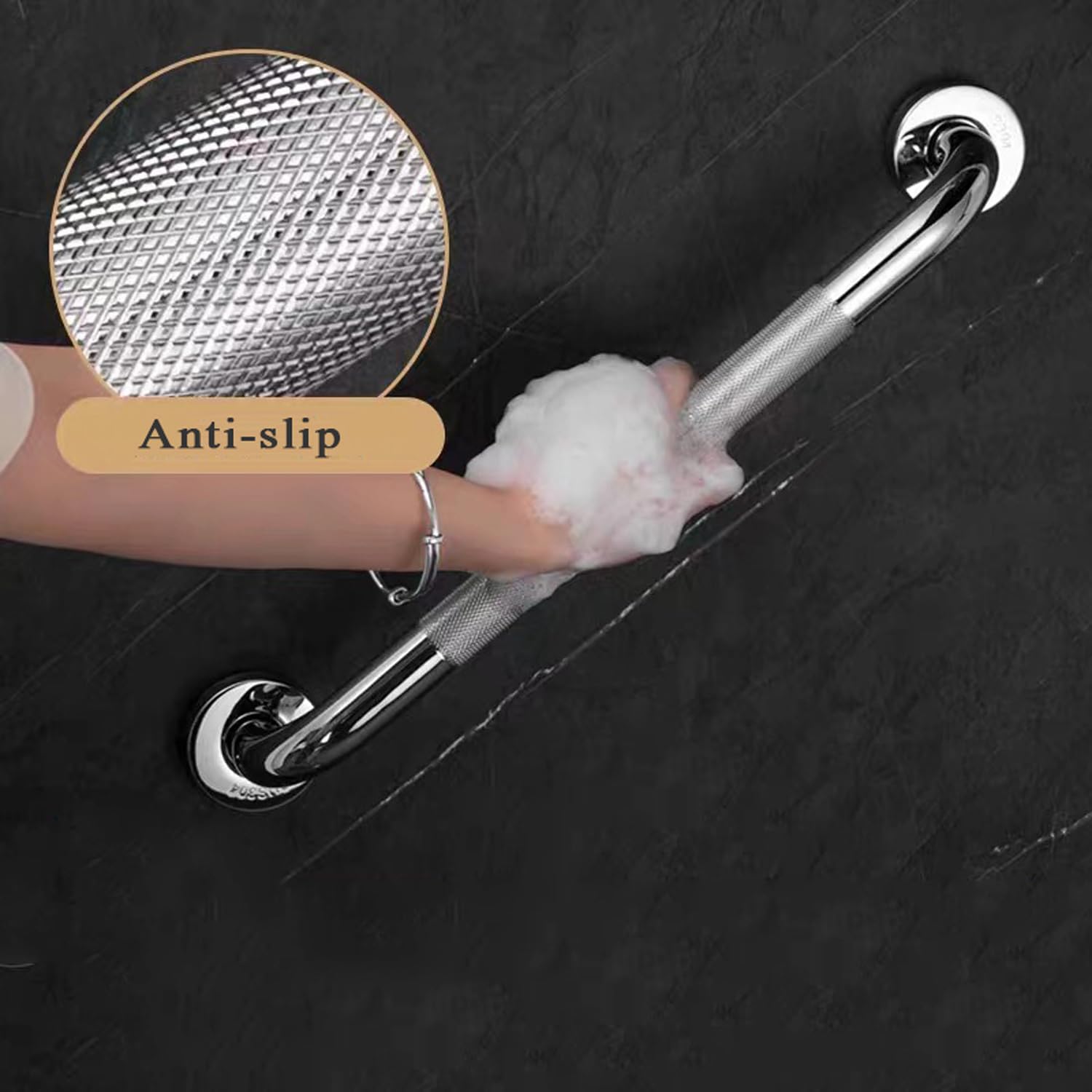 Barra de agarre antideslizante para ducha, paquete de 2 barras de seguridad para baño, barra de equilibrio fácil de agarrar, ayuda para personas mayores y niños con discapacidad