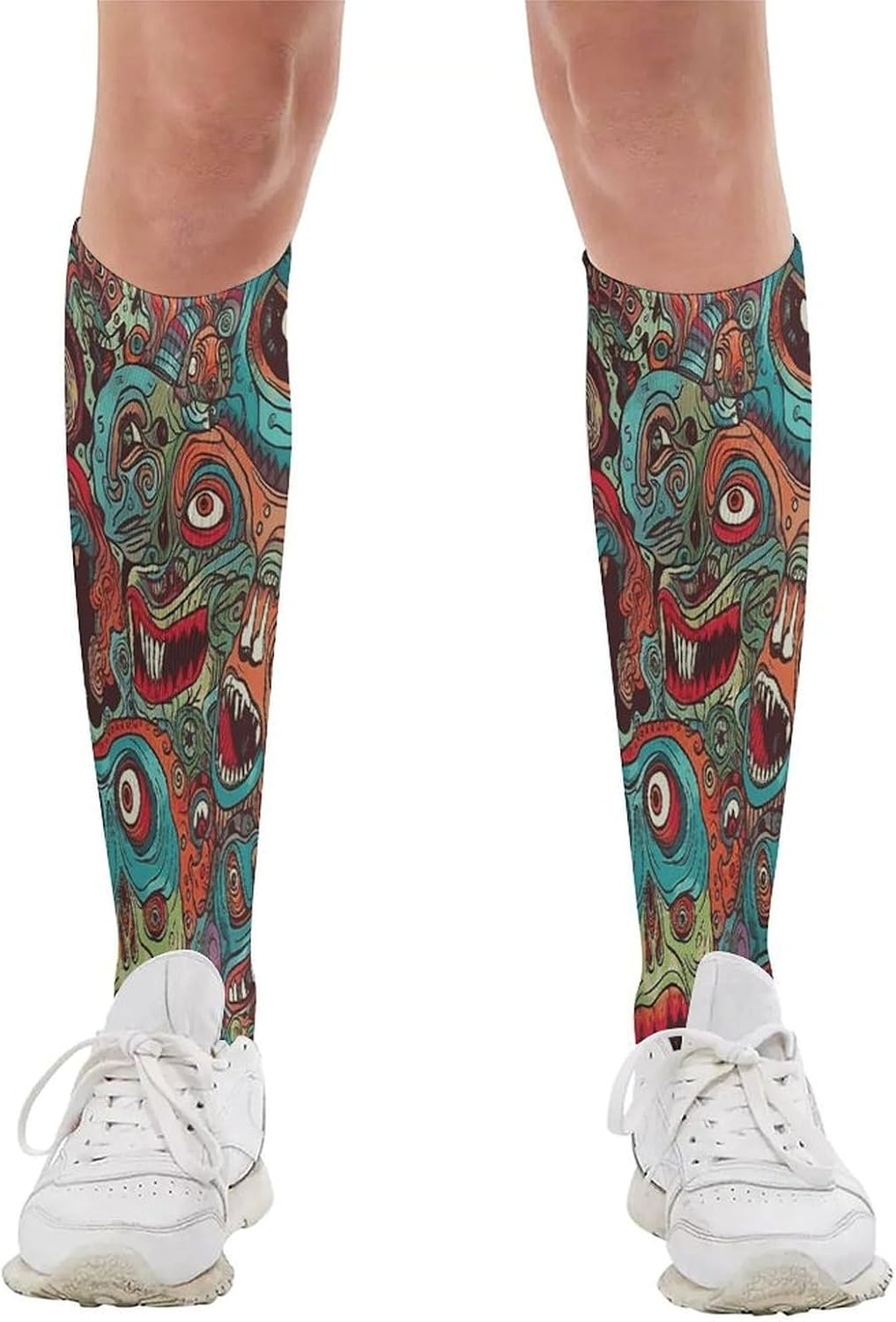Abstract Monster Crew Socks Calf Socks Athletic Crew Sock