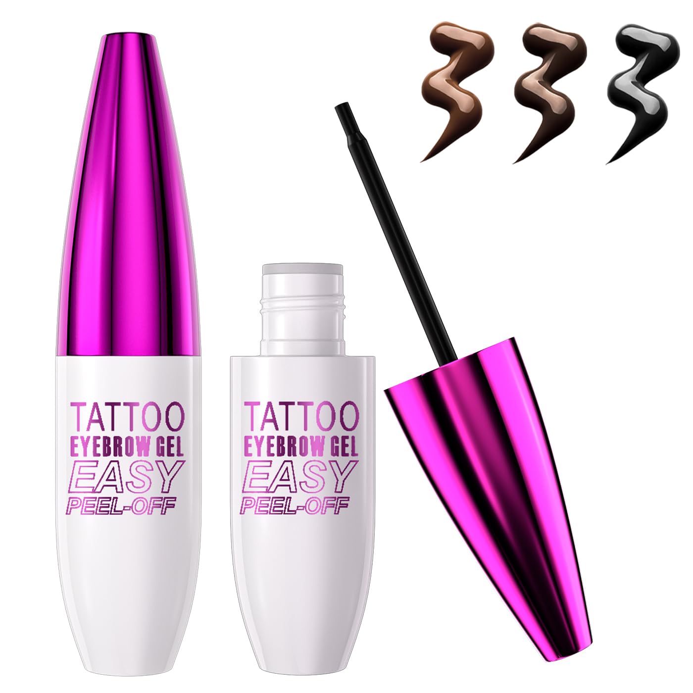 3Pcs Easy Peel Off Eyebrow Gel, Tattoo Brow Tint, Long-lasting, Waterproof