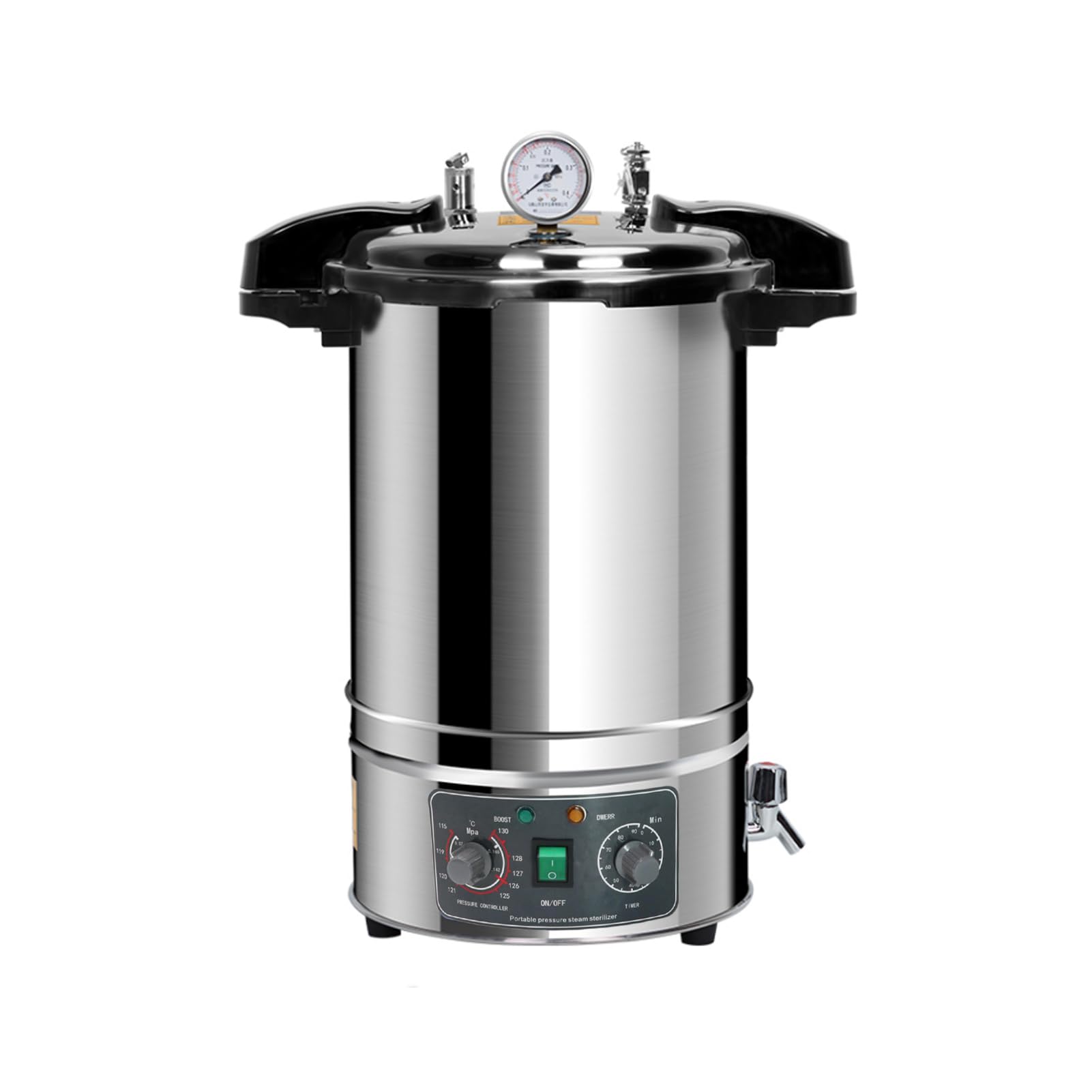 24L Steam Autoclaves, SHengwin Lab Autoclave Sterilizers 110V High Pressure Steam Sterilizer Cleaning Machine Stainless Steel