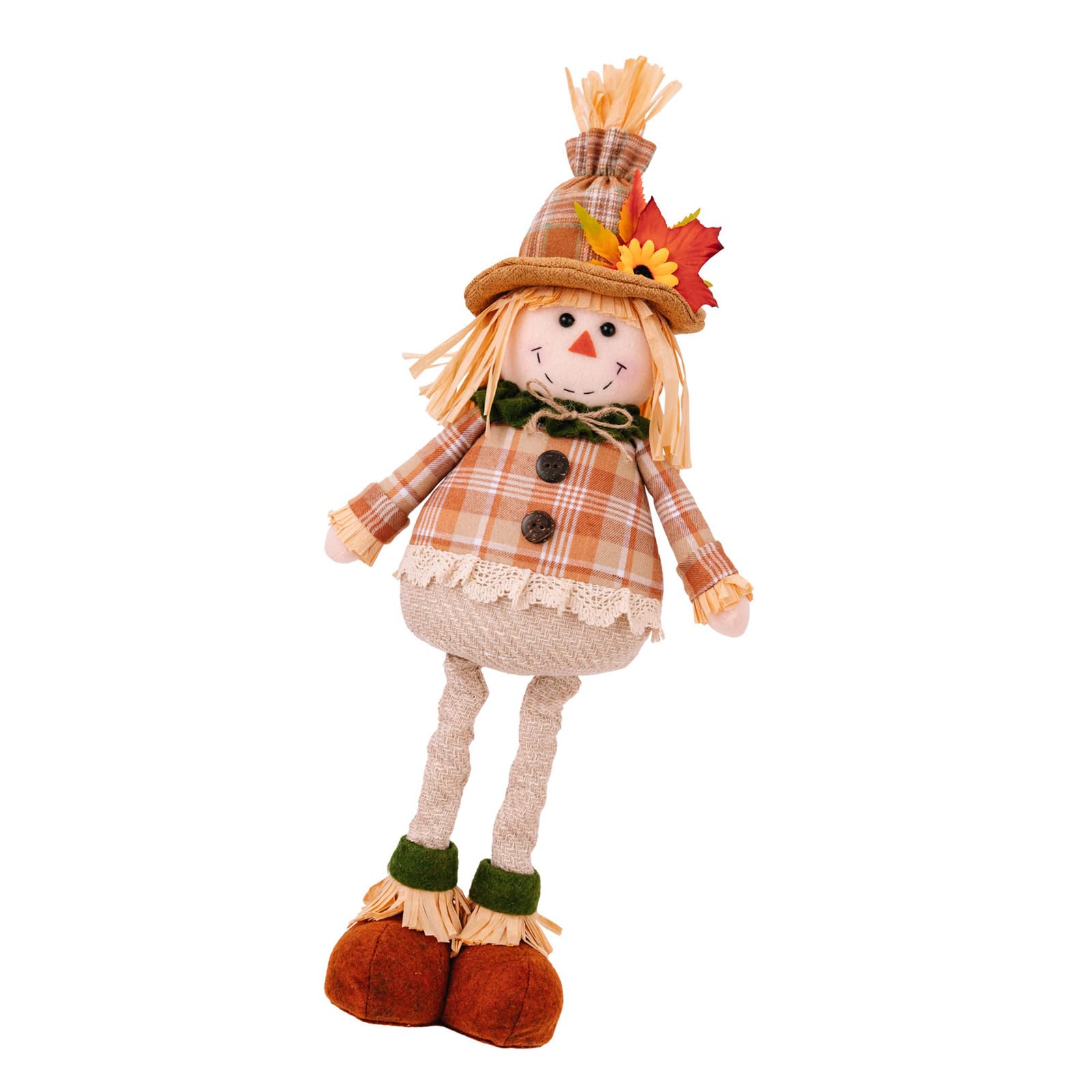 Buxuaaaa Womens Model Festives Scarecrows Shape Telescopic Dolls Figure Thanksgiving Theme Tabletop Decoration Retractable Figurine Ornament Family Friendly Scarecrows Dolls