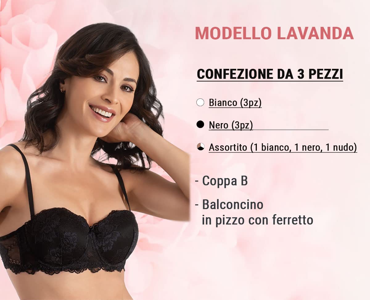 Confezione 3 Reggiseni Donna in Pizzo – Scegli Il Tuo Reggiseno Push Up Imbottito, Balconcino o con Ferretto