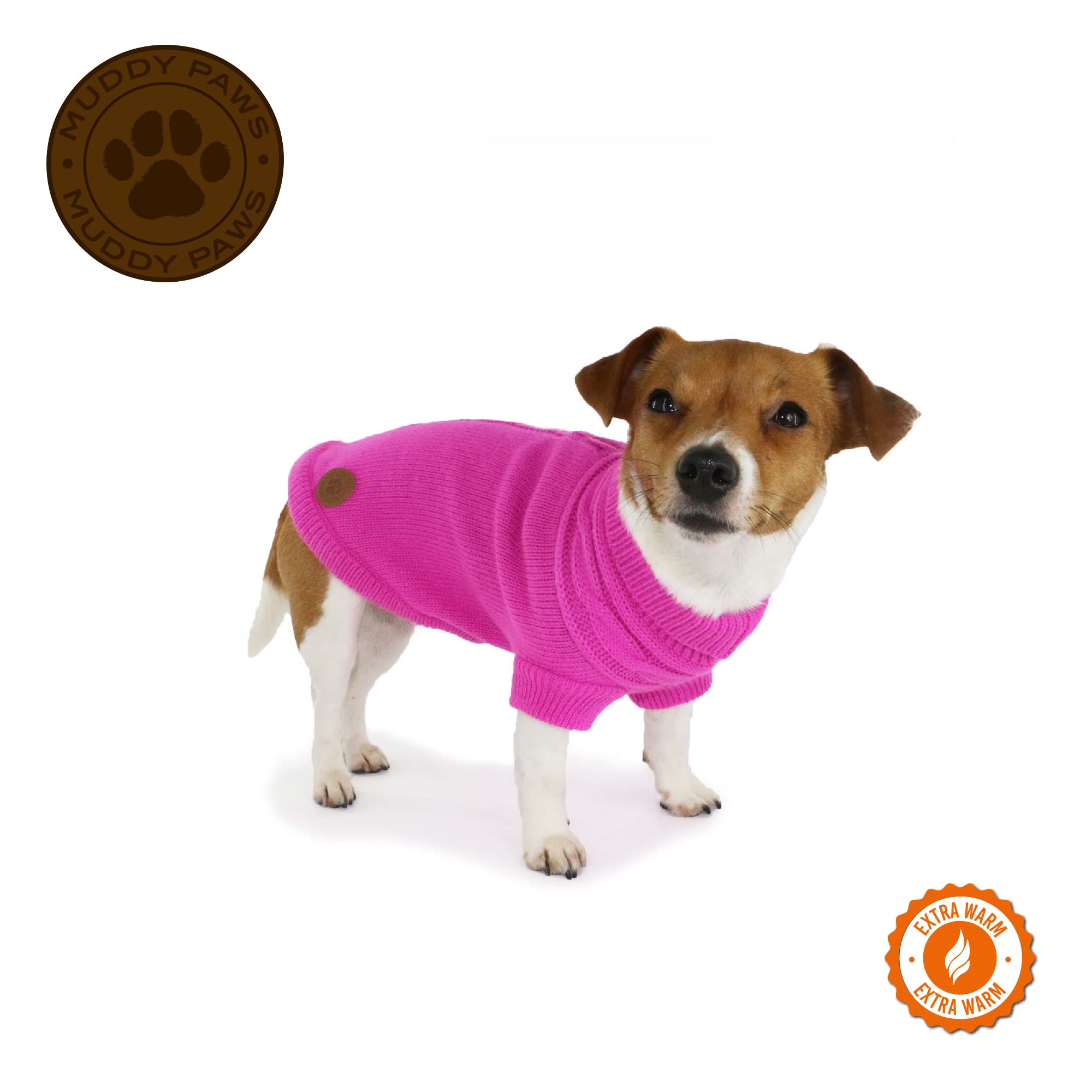 Ancol Pink Cable Knit Dog Jumper X Small (25Cm Length), XS - Image 3