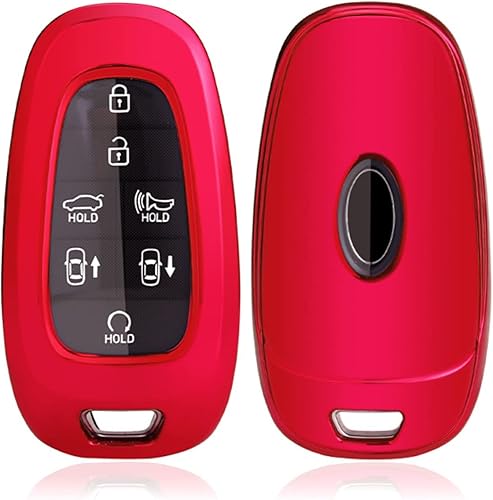 Miniatura 8 de Funda para llavero compatible con Hyundai Sonata Nexo Santa Fe Tucson 2022 2021 2020 2020, protector de piel, accesorios de funda de entrada sin