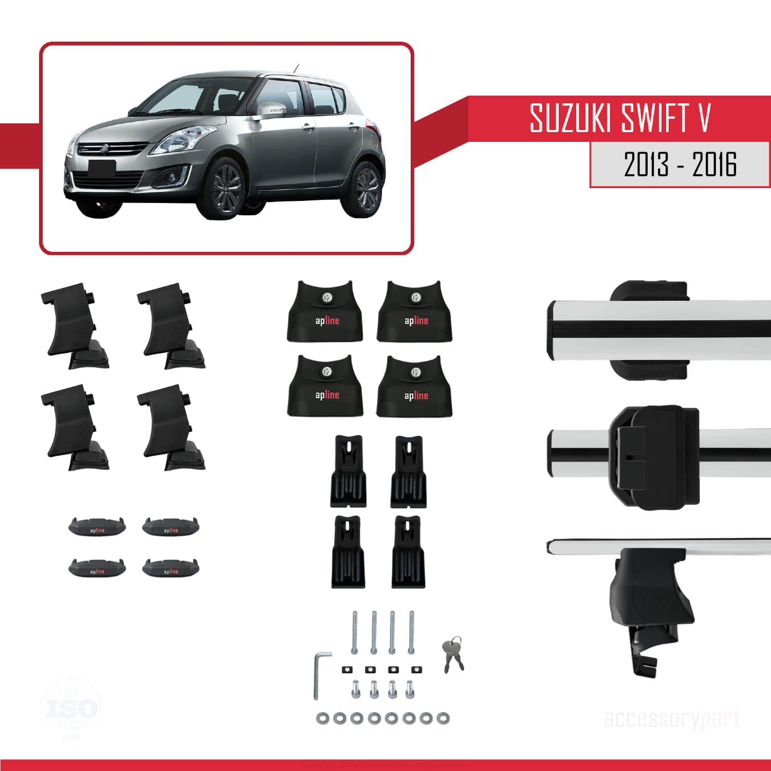 Apline Dachträger Für Ford Galaxy 2 (2015-2022) - ACE-2 Relingträger Schwarz