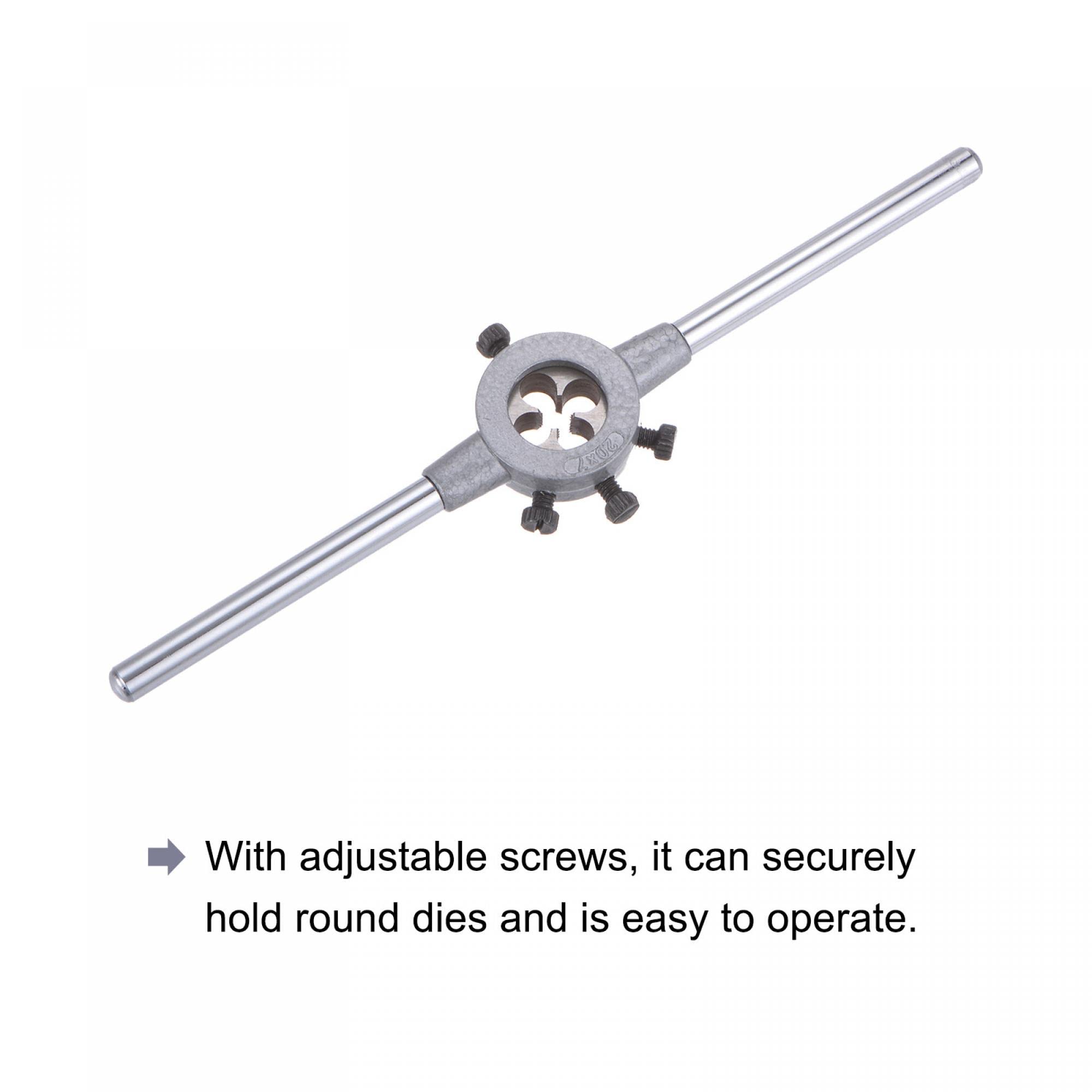 uxcell Die Stock Handle Wrench Set, M5 x 0.8 Threading Round Die and 20mm (Fit M3.5-M6 Dies) Holder Adjustable Wrench Hand Tool — Amazon image 5