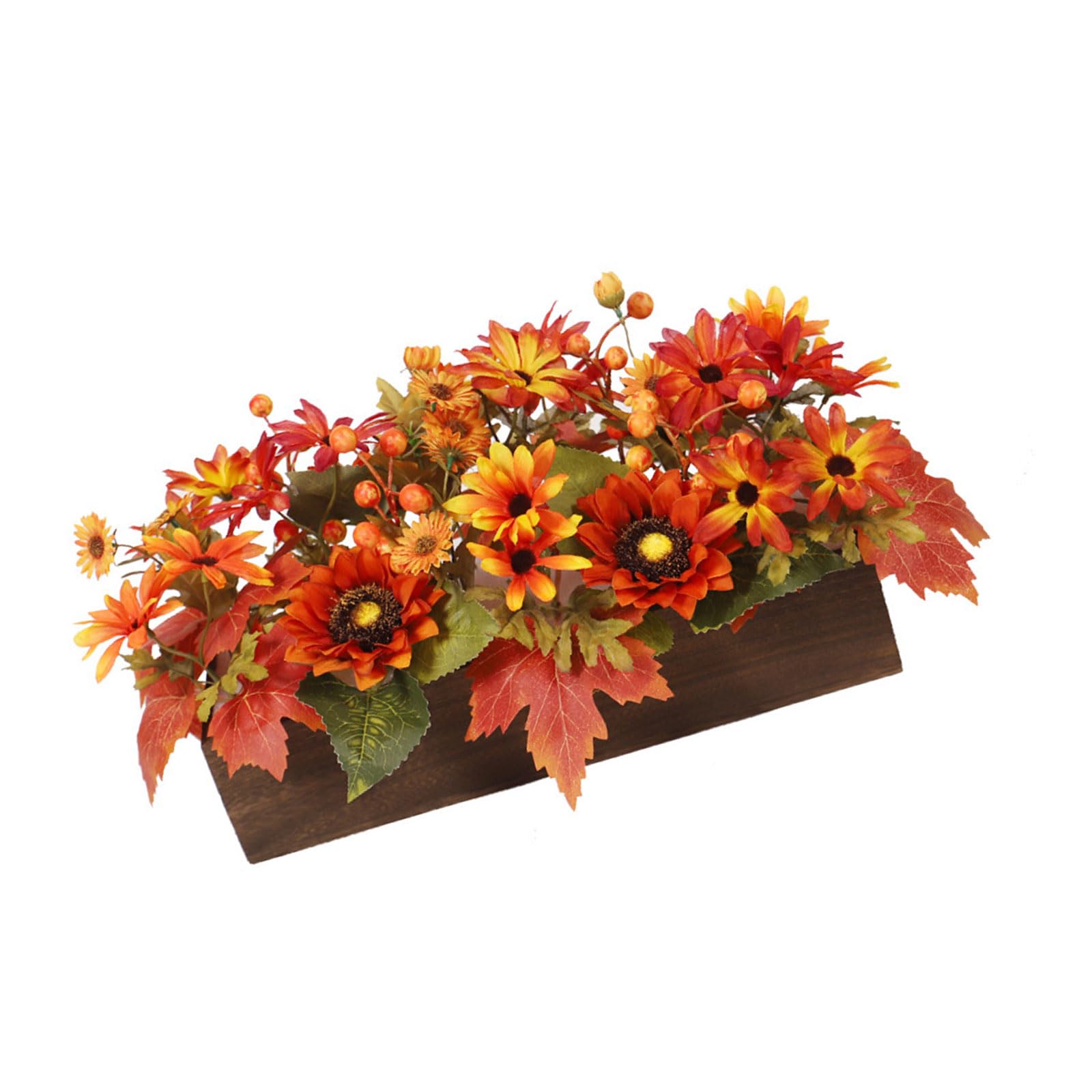 Tsophreniq Safe Fall Table Centerpieces Artificial Sunflowers Maples for Family Thanksgiving Home Seasonal Decorations Autumns Arrangement Flowers Decors