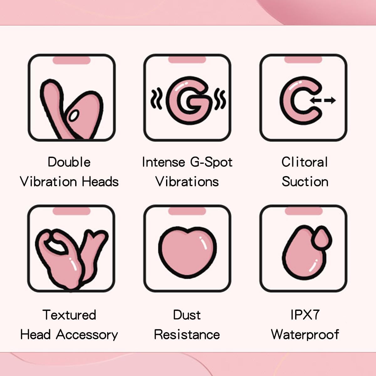 Female Clitora Vibrator Couple Sex Toys 10 Pleasure Modes Vibrating Stimulator with Two Vibration Heads Ultra-Long Life Waterproof Dildo Vibrator
