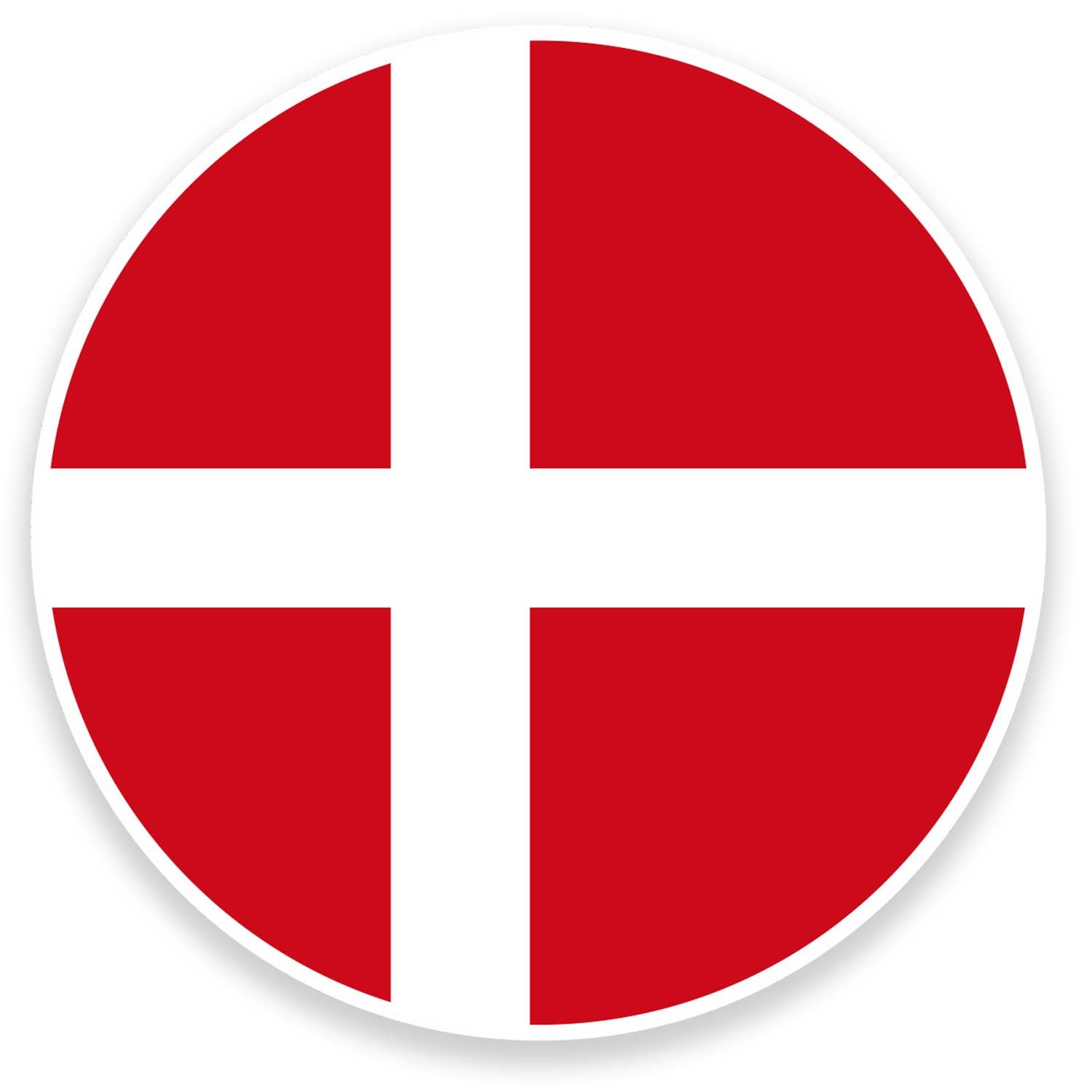 2 x 10cm Denmark Flag Vinyl Sticker Decal Laptop Car Luggage Travel Label #9065 (10cm Wide x 10cm High)