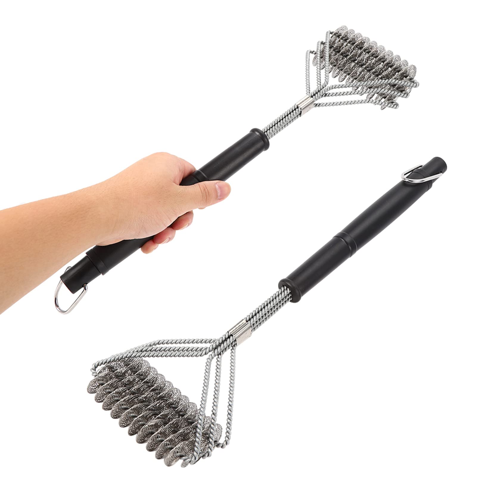 Szczotka do czyszczenia grilla, solidny drut stalowy z ergonomicznym uchwytem, narzędzie do czyszczenia grilla do różnych grilli i biwakowania, niezbędne akcesoria do grillowania