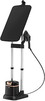 IXEO Steamer for Clothes with Ironing Board 65 Inches 45 Second Heatup, 1 Liter Capacity 1500 Watts Ironing, Portable, Fabric Steamer, Garment Steamer, Adjustable QR1410,Black
