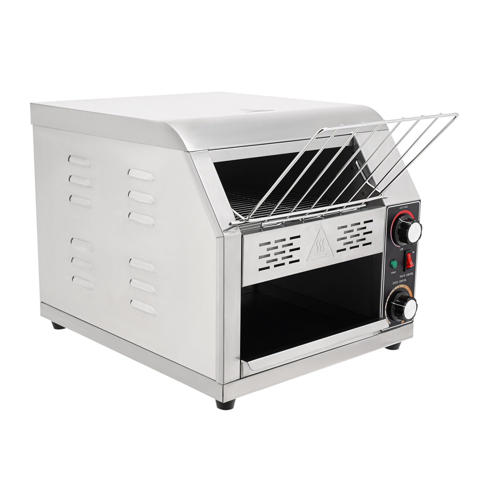 1.9KW Stainless Steel Countertop Bread Oven, Commercial Toaster Conveyor, 300 Slices/h, for Toasting Bread, Sandwiches, Kosher, 110V/60Hz