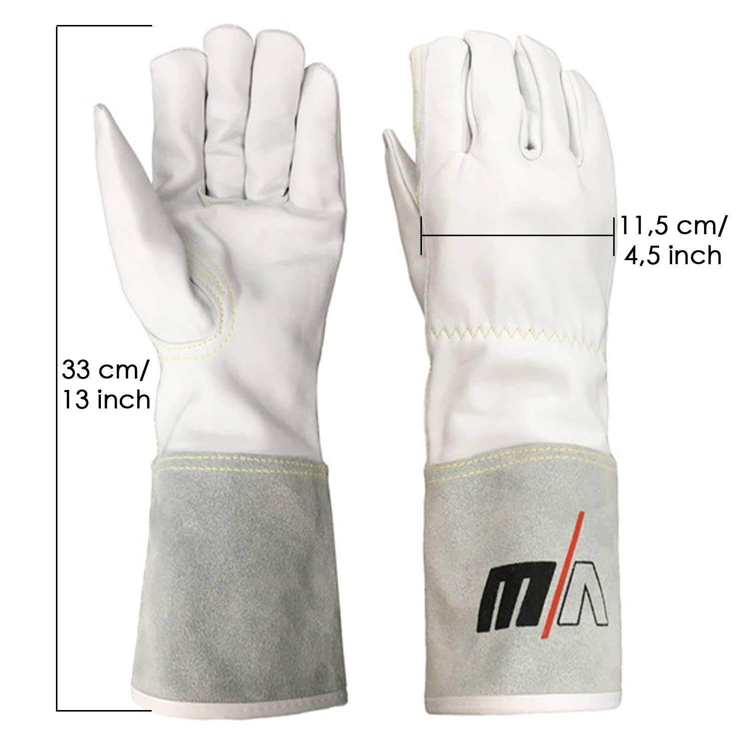 VECTOR WELDING Guantes de sudor - Guantes largos de trabajo - Cuero - Resistente al calor - Talla única
