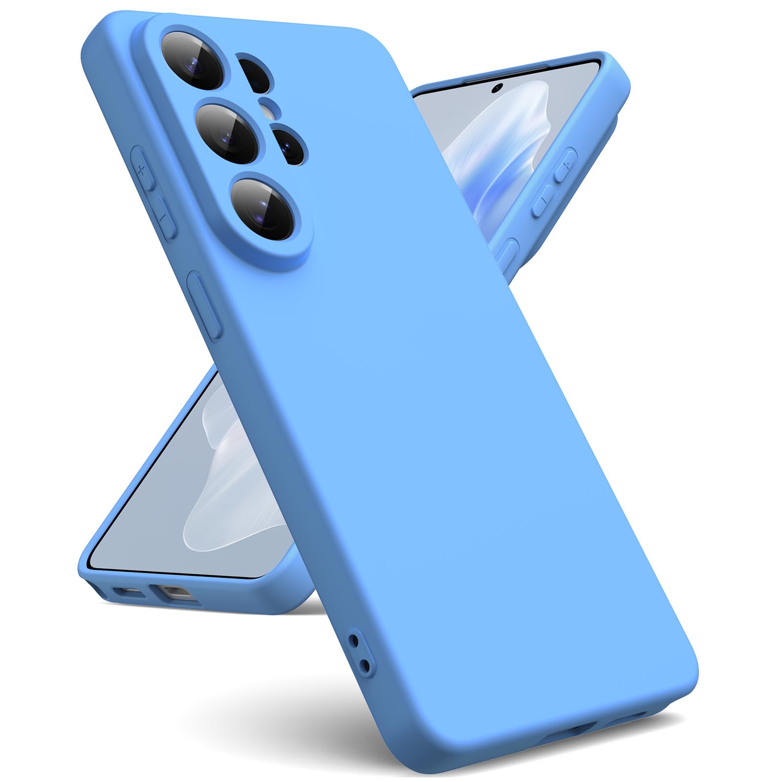 Oududianzi - Cover per Samsung Galaxy S26 Ultra 5G, Custodia Silicone Liquido, Interno in Microfibra Morbida, Protezione Antiurto Resistente - Blu Cielo