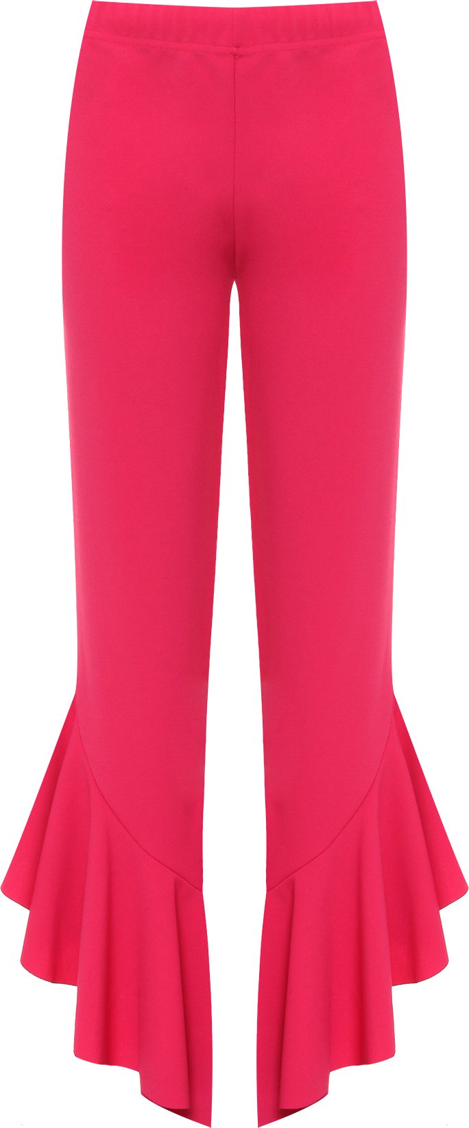 Wearall Women's Cerise Plus Flared Frill Asymmetric Hem Plain Trousers New Stretch Pants - 12-14