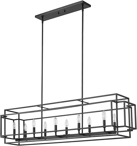 Miniatura 7 de Z-Lite 454-54L-MB Titania colgante, 10 luces 600 vatios totales, negro mate