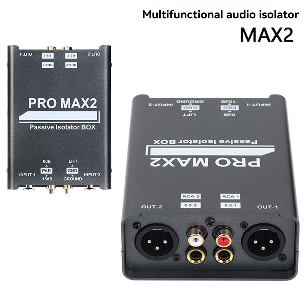 Isolatore Audio a 2 vie Eliminatore di Rumore di Corrente Audio XLR 6.5 Lotus Isolator Mixer Live Streaming
