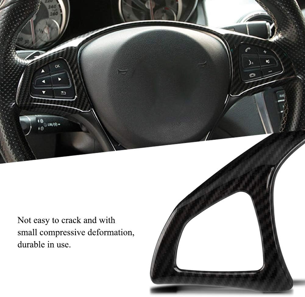 Keenso Car Steering Wheel Frame Cover, Car Steering Wheel Trim Sticker Carbon Fiber Style Interior Frame Trim for C E GLC Class W205 W213 X253