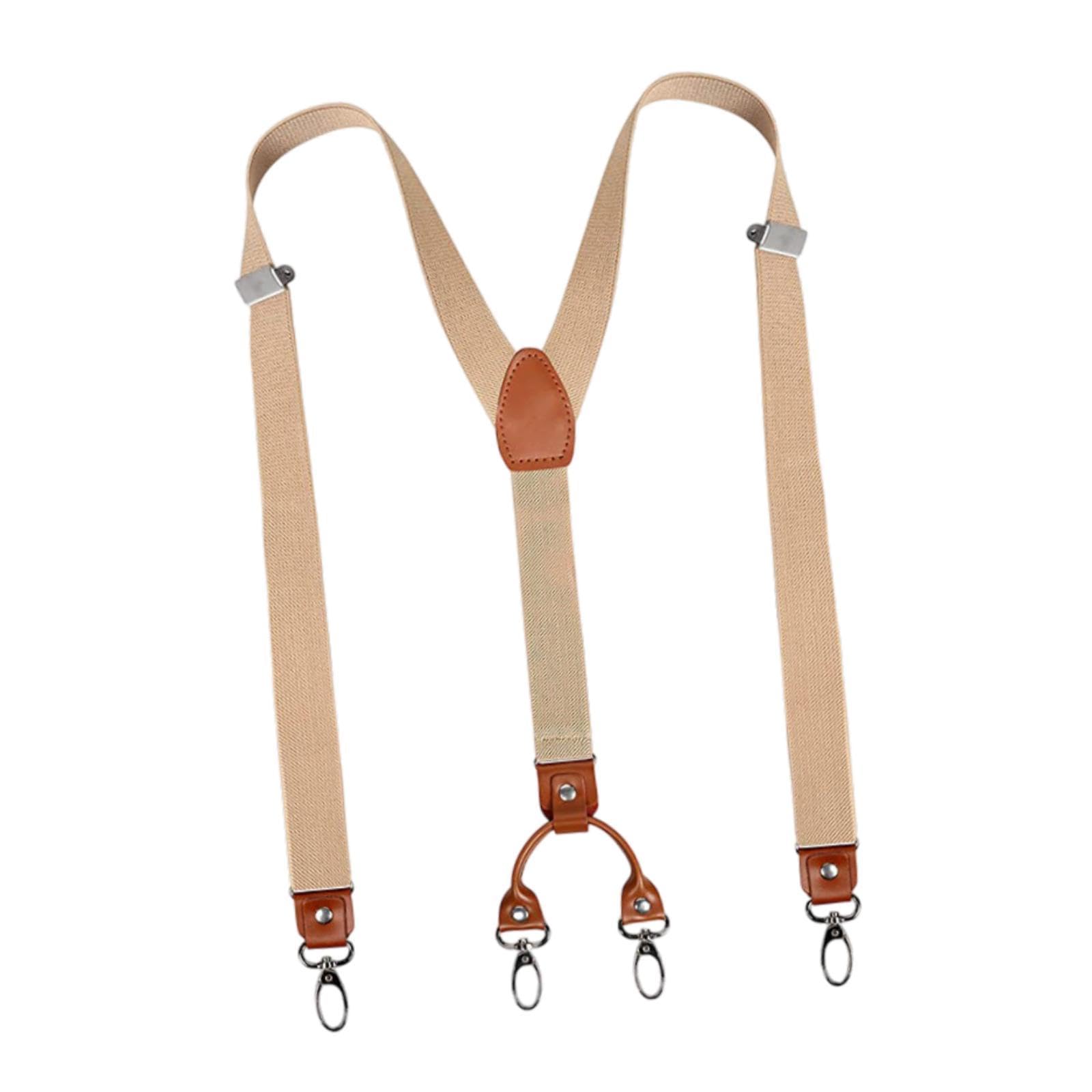 trendynest Suspenders For Men Comfortable Trousers Braces For Shirt Wedding Accessories Beige | Mens Accessories | Suspenders Braces-picture-45