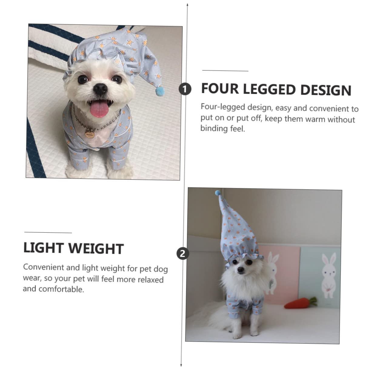 BESPORTBLE Pigiama Per Cane in Vestito Per Animale Domestico Cappello Costume Per Cane Per Casa Pigiama Per Animale Domestico