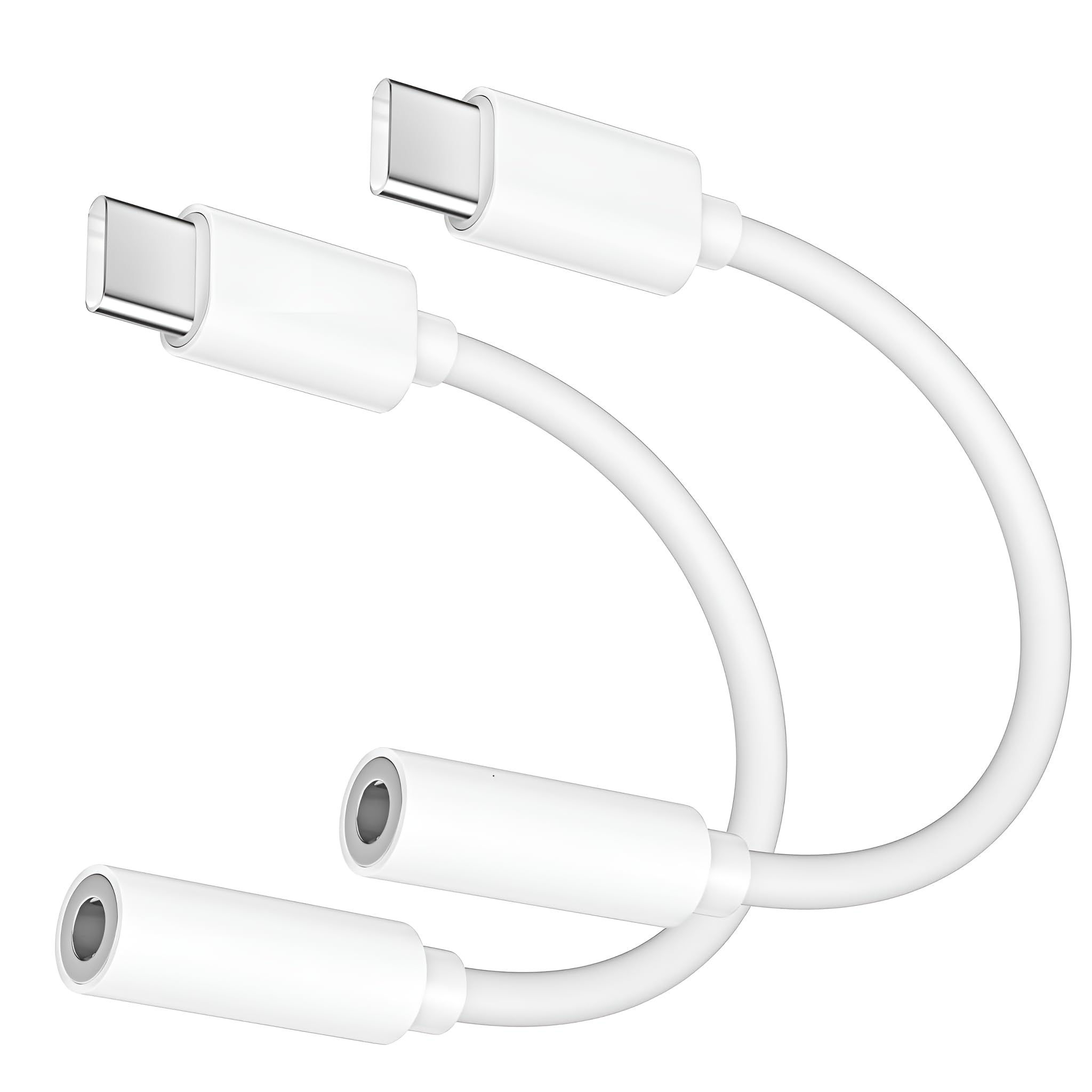 USB Type C to 3.5mm Headphone Jack Adapter, (2-Pack) USB C to Aux Female Audio Dongle Cable Cord Compatible with iPhone 15/15 Pro/15 Plus/15 Pro Max,iPad Pro,MacBook, Galaxy S24 S23 S22