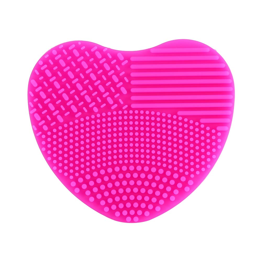 Flexible suave 3.3x3.0 x1.1inch Silicone Makeup Brush Cleaner Pad, cepillo cosmético(Rose red)