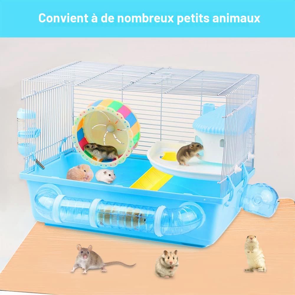 Kit de tubes Lot de 2 pour hamster et rat, tunnel d'aventure, piste de connexion transparente