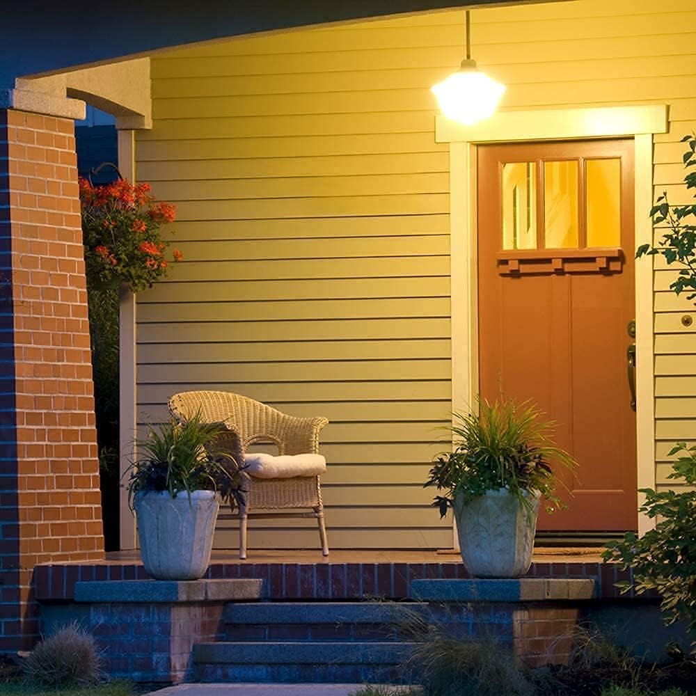4-Packs 5W G45 Yellow LED Light Bulbs E26 Outdoor Bug Light Bulb 35W Equivalent 300LM 2000K Amber Glow Yellow Bug Light Bulb Night Light for Bedroom Garden Patio Porch Backyard Hallway