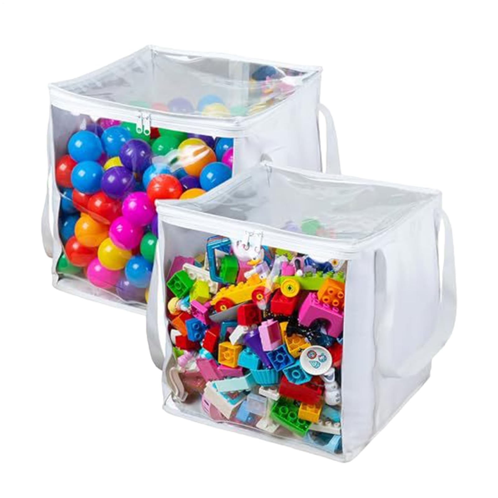 Borse portaoggetti per giochi da tavolo – Organizzatore con cerniera in PVC trasparente da 2 pezzi, buste impermeabili di grande capacità, custodia di smistamento multiuso affidabile | Giocattoli per