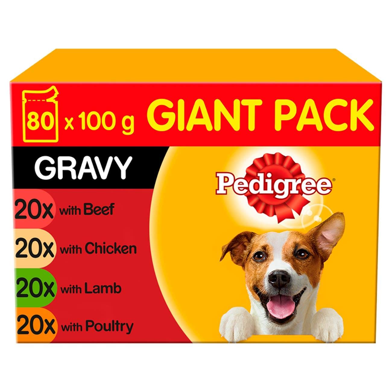 Buy Pedigree Dog Pouches Mixed Selection in Gravy 80x100g Mega Pack
