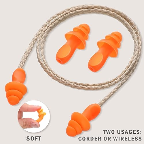 Miniatura 9 de 20 pares de tapones para los oídos con cadena tapones para los oídos de silicona reutilizables con banda de cadena tapón para los oídos cancelación