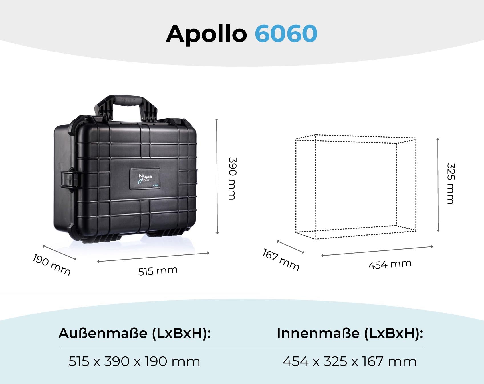 Apollo Case 6060 - Funda protectora de plástico duradero para equipos, absorbe los golpes con diseño delgado, antiarañazos y ligera, ideal para uso diario, Black, Minimalista, plástico duro,
