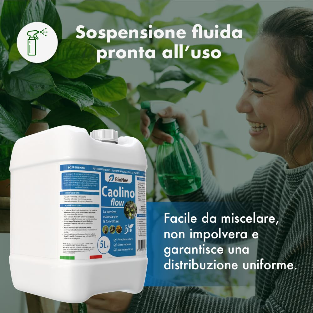 Caolino Flow in sospensione corroborante potenziatore difese naturali MOSCA DELL'OLIVO (5 L)