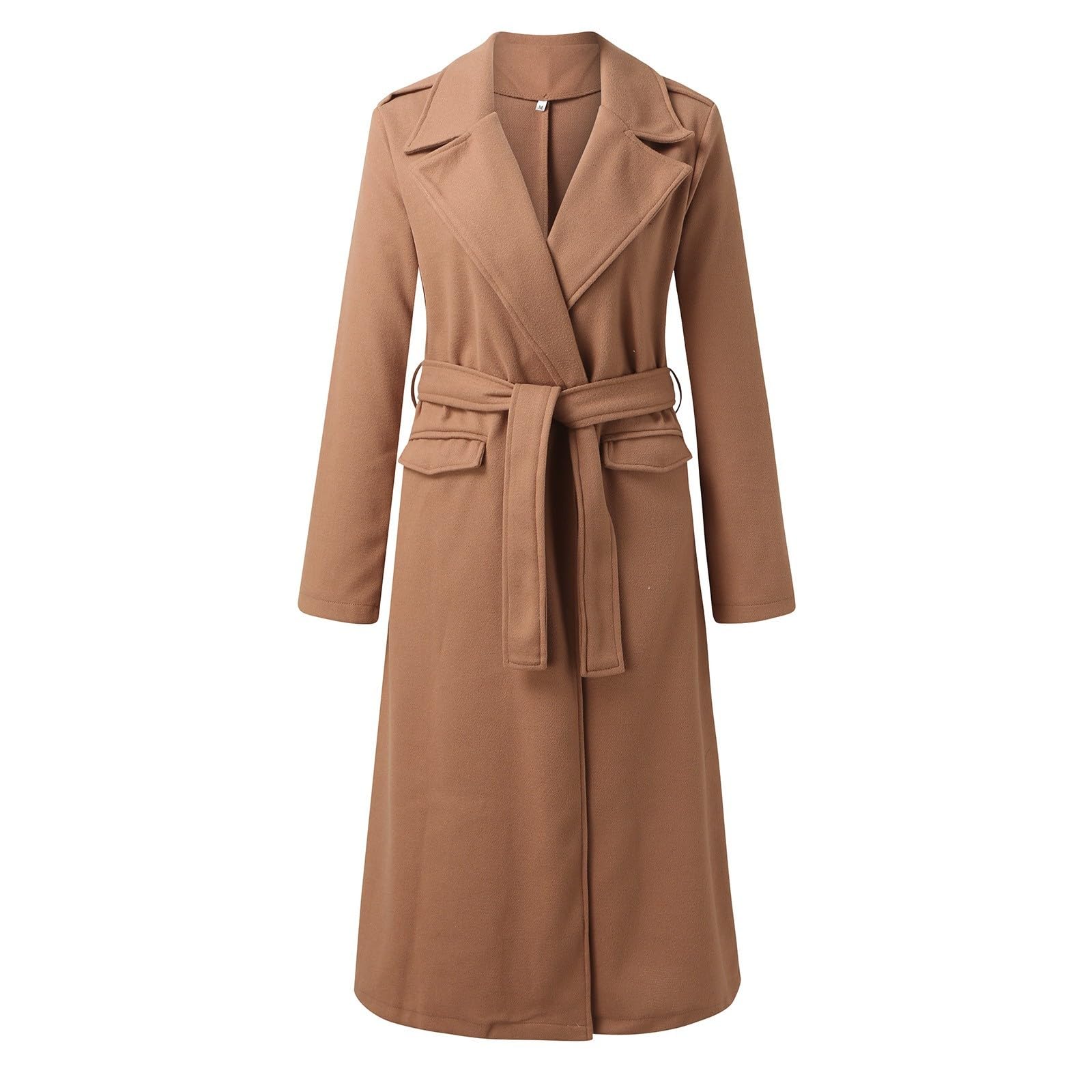 Cappotto Elegante Cappotto di Lana con Scollo a V e Maniche Lunghe Autunno Inverno da Donna Viaggio