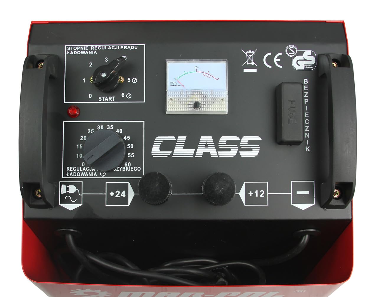 Cargador con función de carga rápida y arranque | Voltaje de carga 12V 24V | para baterías con una capacidad de 60 a 800 Ah | con ruedas