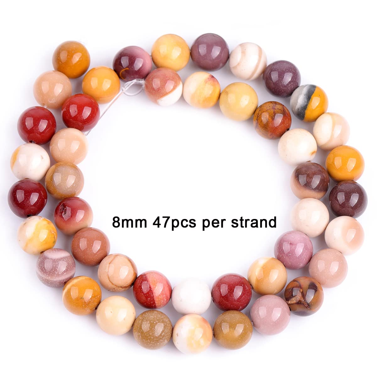 GEM-Inside Natural 8mm Mookaite Jasper Round Gemstone Semi Precious Loose Beads for Jewellery Making 15'' - Image 4