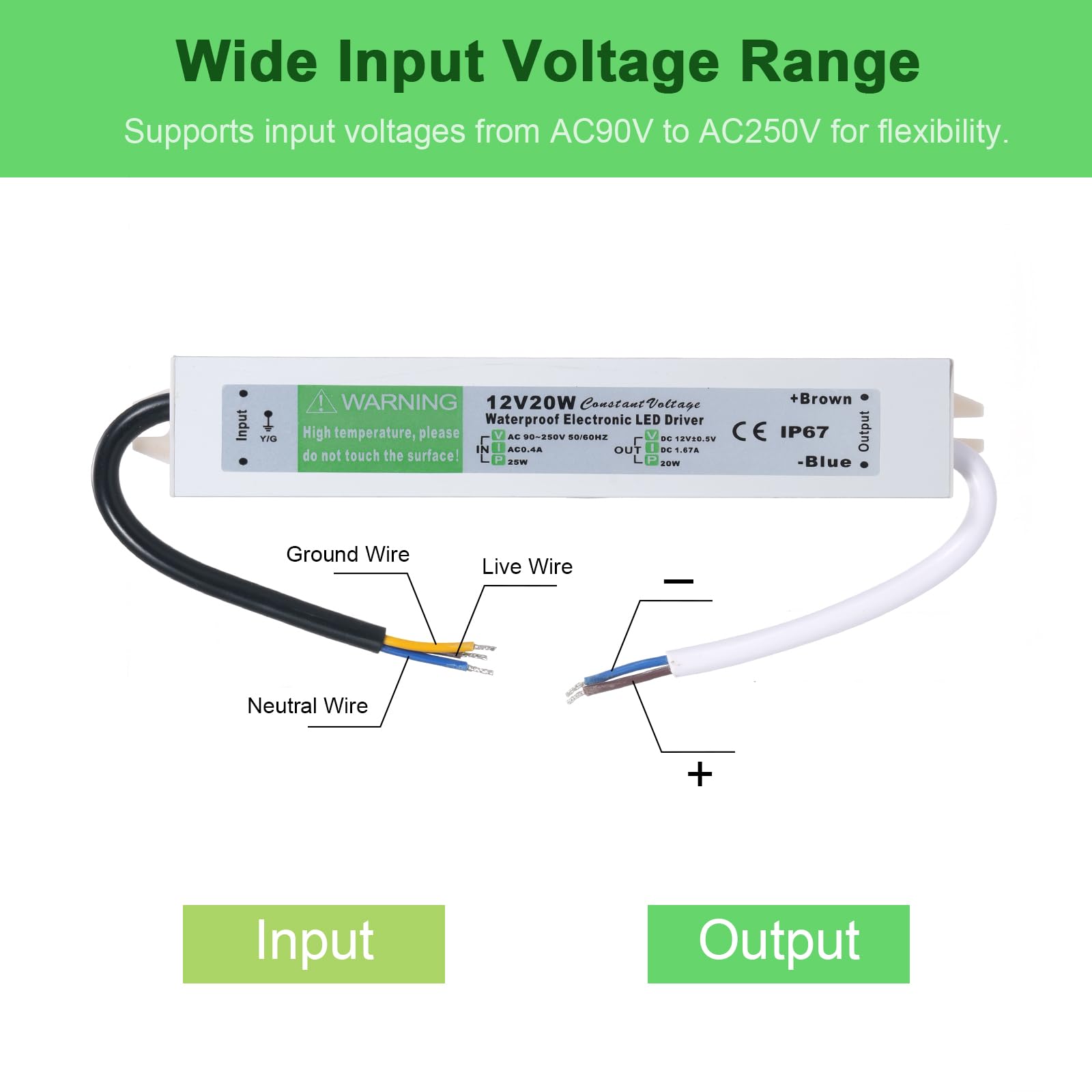 Buachois Transformateur LED Étanche IP67 12V 30W - Alimentation Extérieure Pour Bandes LED