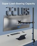 HUANUO Bras de moniteur unique avec 39 pole extra-tall, haut stand moniteur pour les écrans de 13 à 32 pouces et jusqu'à 38 d'écrans ultralarge de pouce, tenir 22 lbs, monture de moniteur avec pince C & Base de groseilles