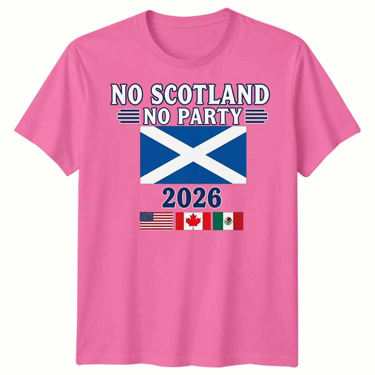 D&T Unisex Tshirt Scotland Football USA Cup Football Tournament of The World 2026 5-6 Years Fuchsia