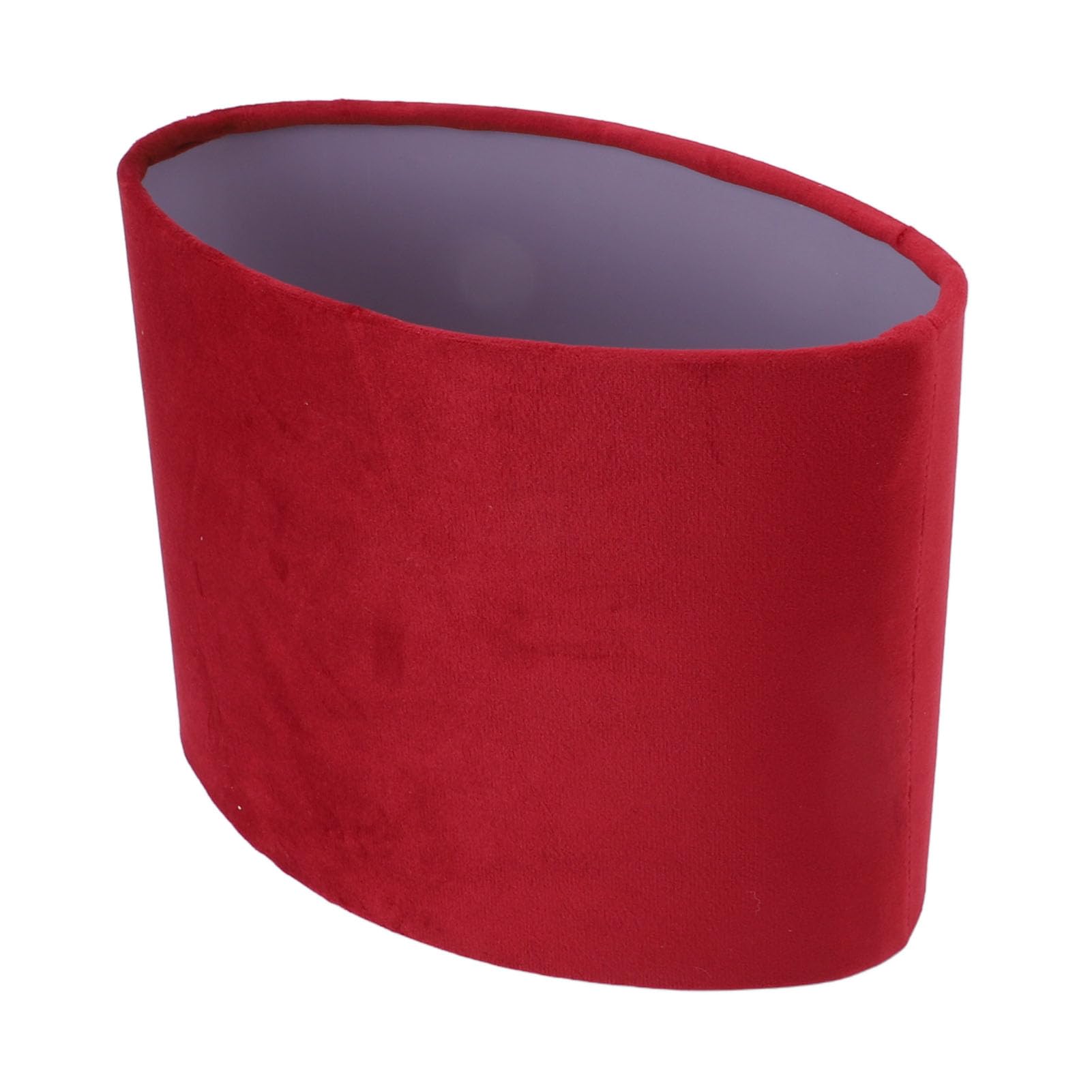 Pantalla de lámpara ovalada, pantalla de lámpara de tela moderna universal E27 E14 pequeña para lámpara de mesa, de pie o de mesilla (Rojo vino)