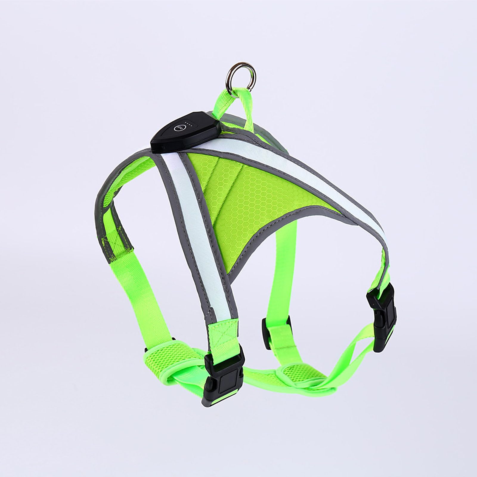Imbracatura da addestramento per cani regolabile ricaricabile tramite USB con luce a LED per passeggiate, nuoto, escursionismo